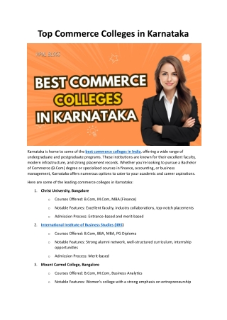 Best Commerce Colleges in Karnataka