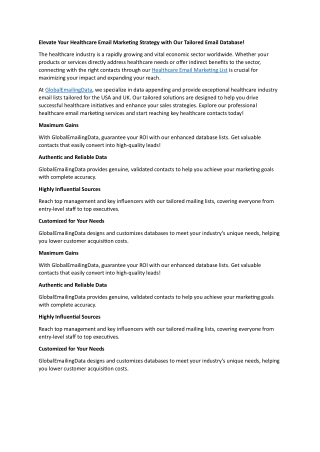 Healthcare Email list