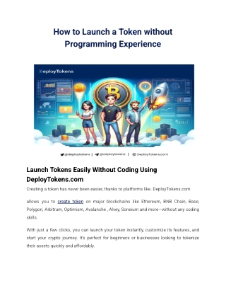 How to Launch a Token without Programming Experience