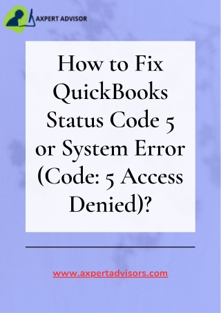 Resolve QuickBooks Unexpected Error 5 or System Error