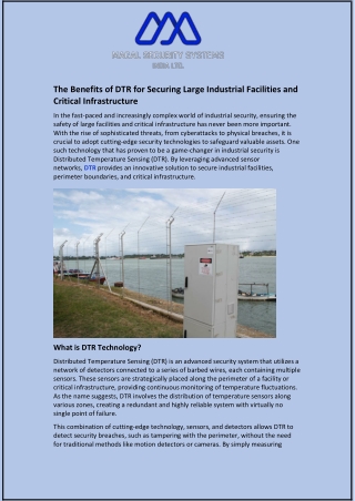 The Benefits of DTR for Securing Large Industrial Facilities and Critical Infrastructure