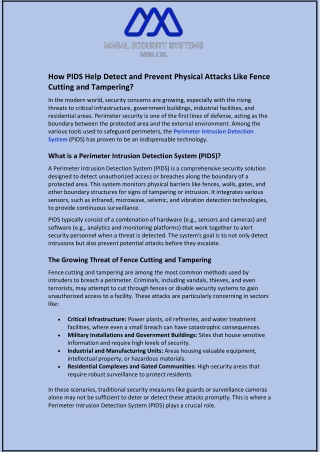 How PIDS Help Detect and Prevent Physical Attacks Like Fence Cutting and Tampering