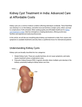 Kidney Cyst Treatment in India_ Advanced Care at Affordable Costs