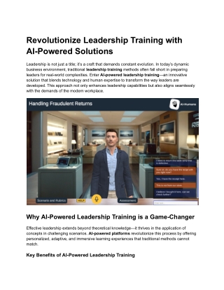 Revolutionize Leadership Training with AI-Powered Solutions