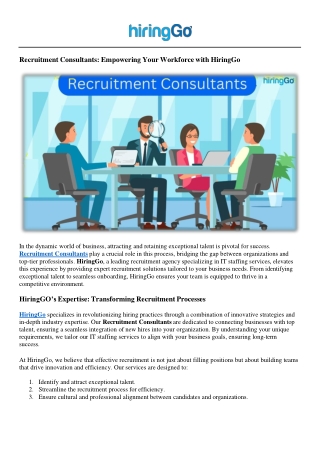 HiringGo - Partner with Top Recruitment Consultants