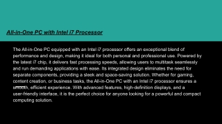 All-in-One PC with Intel i7 Processor