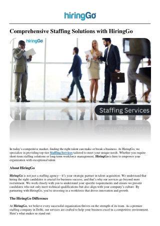 HiringGo Your Trusted Partner for Staffing Services