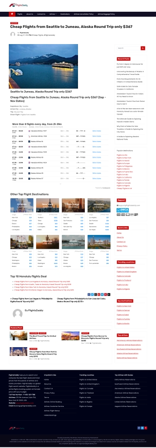 Cheap Flights from Seattle to Juneau, Alaska Round Trip only $367