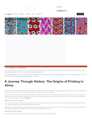 History of African Fabric Print