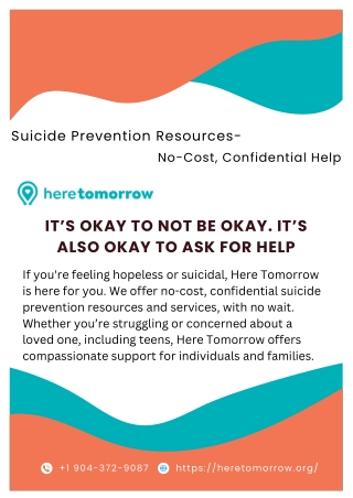 Overcoming Hopelessness: Here Tomorrow's Support