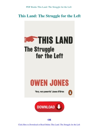 PDF Books This Land The Struggle for the Left