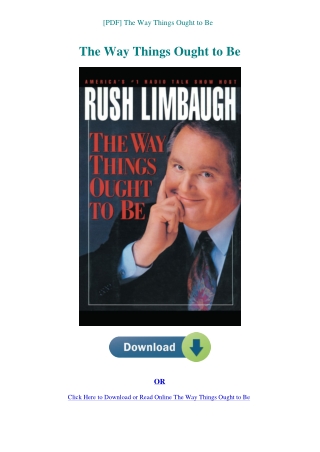 [PDF] The Way Things Ought to Be