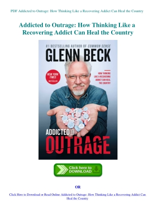 PDF Addicted to Outrage How Thinking Like a Recovering Addict Can Heal the Country