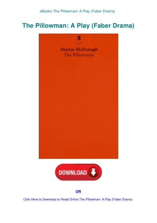 eBooks The Pillowman A Play (Faber Drama)