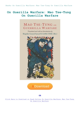 Books On Guerilla Warfare Mao Tse-Tung On Guerilla Warfare