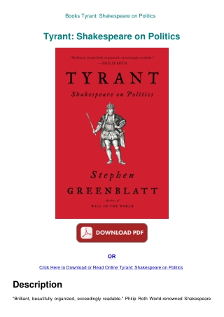 Books Tyrant Shakespeare on Politics