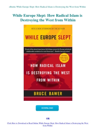 eBooks While Europe Slept How Radical Islam is Destroying the West from Within