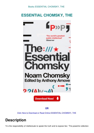 Books ESSENTIAL CHOMSKY  THE