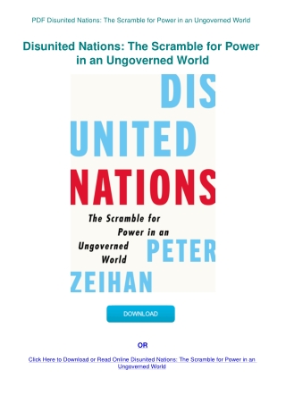 PDF Disunited Nations The Scramble for Power in an Ungoverned World