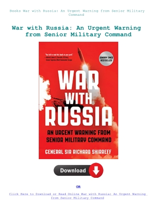 Books War with Russia An Urgent Warning from Senior Military Command