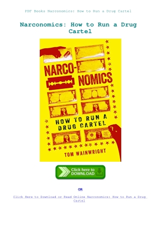 PDF Books Narconomics How to Run a Drug Cartel