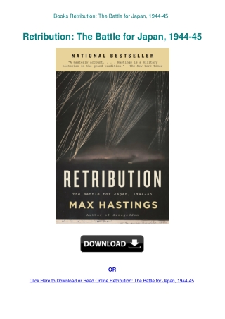 Books Retribution The Battle for Japan  1944-45