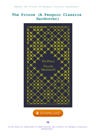 eBooks The Prince (A Penguin Classics Hardcover)