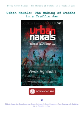 Books Urban Naxals The Making of Buddha in a Traffic Jam