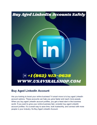 Buy Aged LinkedIn Account 2024