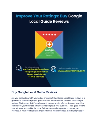 Buy Google Local Guide Reviews2024