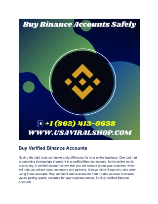 Buy Verified Binance Accounts2024