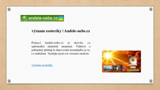 význam esoteriky | Andele-nebe.cz