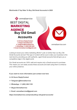 World-wide 5 Top Sites To Buy Old Gmail Accounts In 2025 (3)