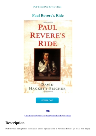 PDF Books Paul Revere's Ride