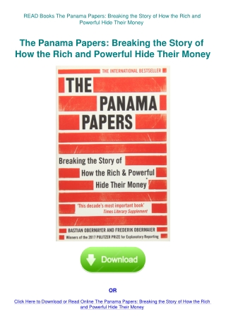 READ Books The Panama Papers Breaking the Story of How the Rich and Powerful Hide Their Money