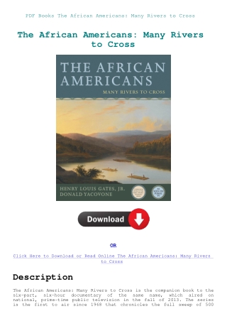 PDF Books The African Americans Many Rivers to Cross