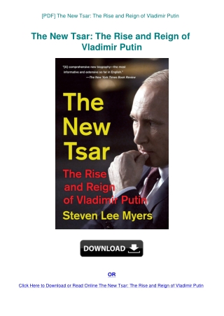 [PDF] The New Tsar The Rise and Reign of Vladimir Putin