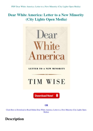 PDF Dear White America Letter to a New Minority (City Lights Open Media)