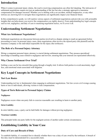 Settlement Negotiations: Getting the Compensation You Deserve