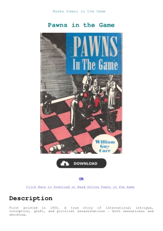 Books Pawns in the Game