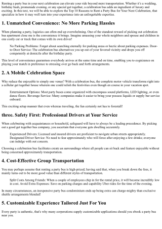 Top 10 Reasons to Rent a Party Bus for Your Next Celebration