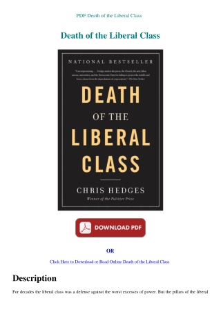 PDF Death of the Liberal Class