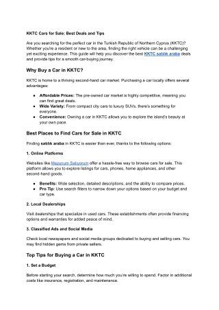 KKTC satılık araba