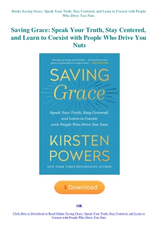 Books Saving Grace Speak Your Truth  Stay Centered  and Learn to Coexist with People Who Drive You N