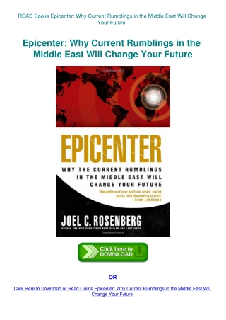 READ Books Epicenter Why Current Rumblings in the Middle East Will Change Your Future