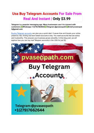 Usa Buy Telegram Accounts For Sale From Real And Instant _ Only $3