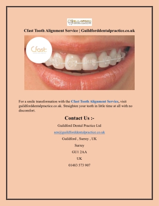 Cfast Tooth Alignment Service Guildforddentalpractice.co.uk