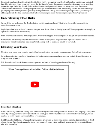 Protecting Your Home From Flooding in Fort Collins