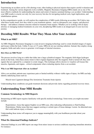 Decoding MRI Results: What They Mean After Your Accident