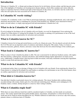 Box Office Hits: Discovering the Most Successful Movie Theater in Columbia, SC